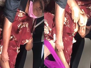 Mature aunty explored by driver inside car | aunty boobs car mature